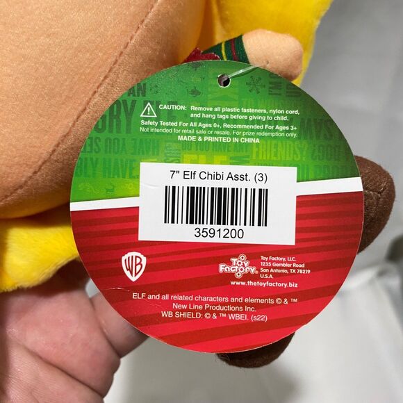Warner Bros Elf Movie Stuffed Plush Chibi Christmas Elf Toy 7 Inch All Ages - Picture 5 of 5